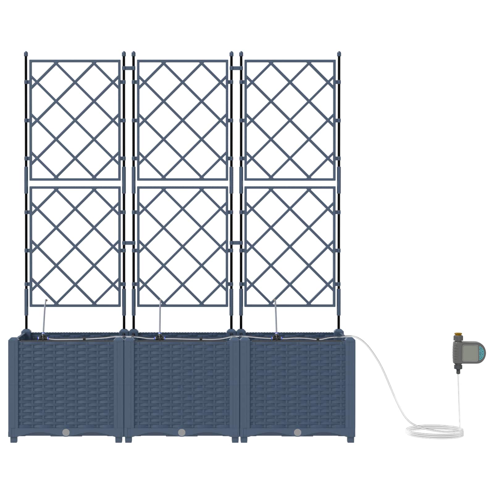 Γλάστρα Κήπου 2 pcs Γκρι 120 x 120 x 142 cm Ατσάλι - Pakobazaar