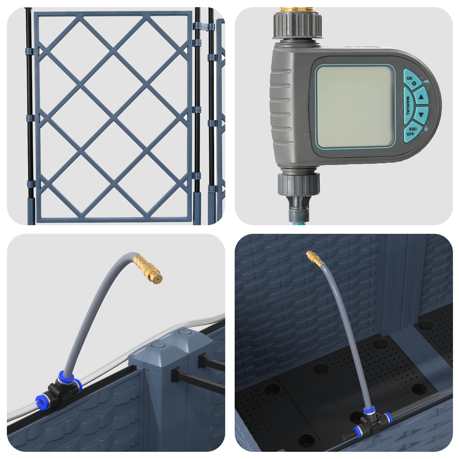 Γλάστρα Κήπου 2 pcs Γκρι 120 x 120 x 142 cm Ατσάλι - Pakobazaar