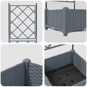 Γλάστρα Κήπου Ανοιχτό Γκρι 40 x 40 x 125,5 εκ. PP - Pakobazaar
