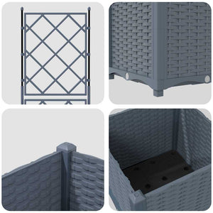 Γλάστρα Κήπου Ανοιχτό Γκρι 40 x 40 x 143 εκ. PP - Pakobazaar