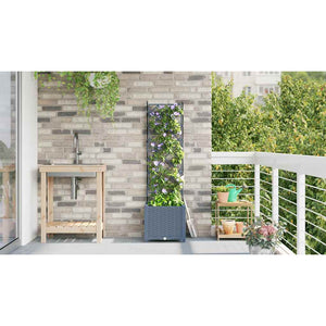 Γλάστρα Κήπου Ανοιχτό Γκρι 40 x 40 x 143 εκ. PP - Pakobazaar