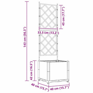 Γλάστρα Κήπου Ανοιχτό Γκρι 40 x 40 x 143 εκ. PP - Pakobazaar