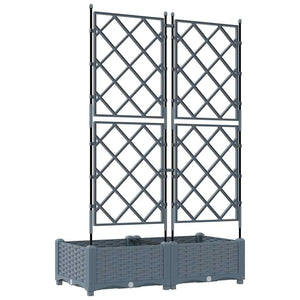 Γλάστρα Κήπου 2 τμχ. Ανοιχτό Γκρι 80 x 40 x 125,5 εκ. PP
