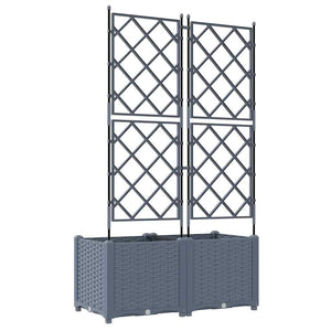 Γλάστρα Κήπου 2 τμχ. Ανοιχτό Γκρι 80 x 40 x 143 εκ. PP - Pakobazaar