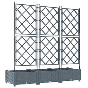 Γλάστρα Κήπου 3 τμχ. Ανοιχτό Γκρι 120 x 40 x 125,5 εκ. PP