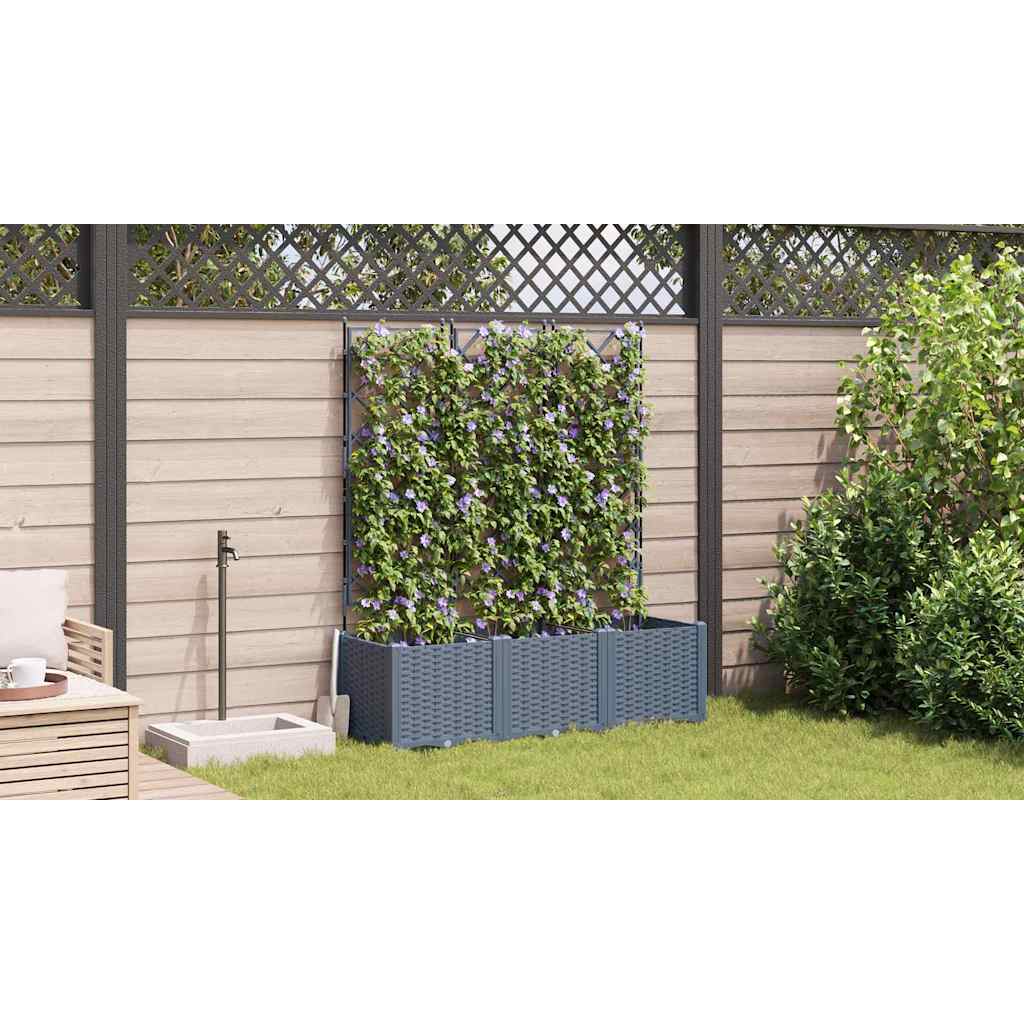 Γλάστρα Κήπου 3 pcs Ανοιχτό Γκρι 120 x 40 x 143 εκ. Ατσάλι - Pakobazaar