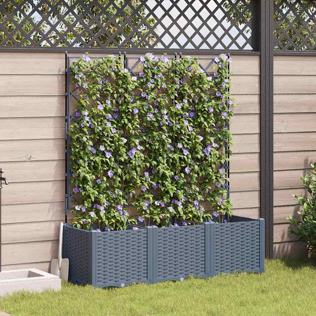 Γλάστρα Κήπου 3 pcs Ανοιχτό Γκρι 120 x 40 x 143 εκ. Ατσάλι - Pakobazaar
