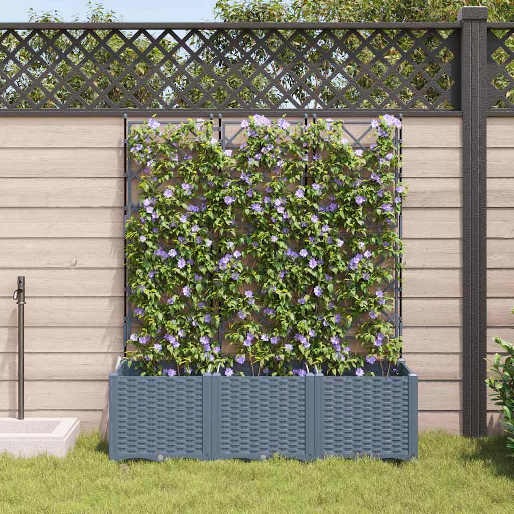 Γλάστρα Κήπου 3 pcs Ανοιχτό Γκρι 120 x 40 x 143 εκ. Ατσάλι - Pakobazaar