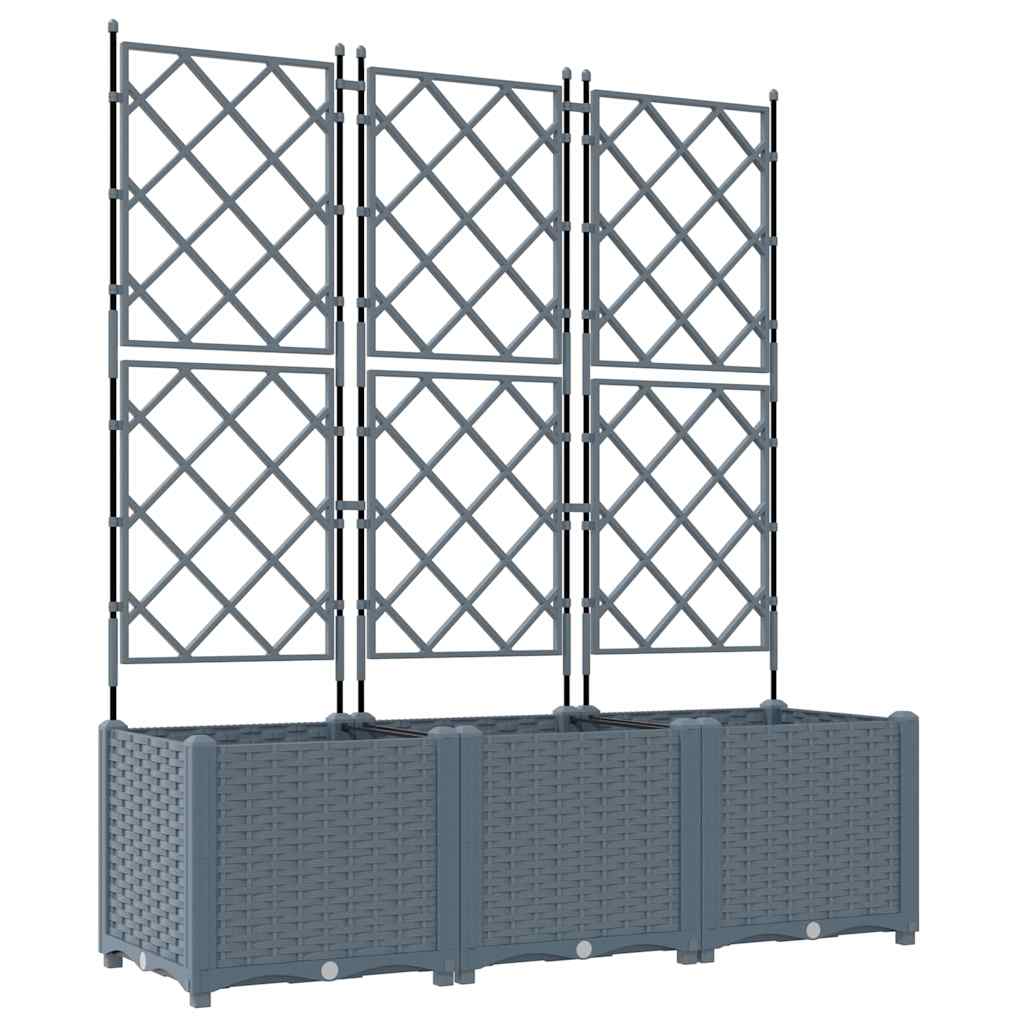 Γλάστρα Κήπου 3 pcs Ανοιχτό Γκρι 120 x 40 x 143 εκ. Ατσάλι - Pakobazaar