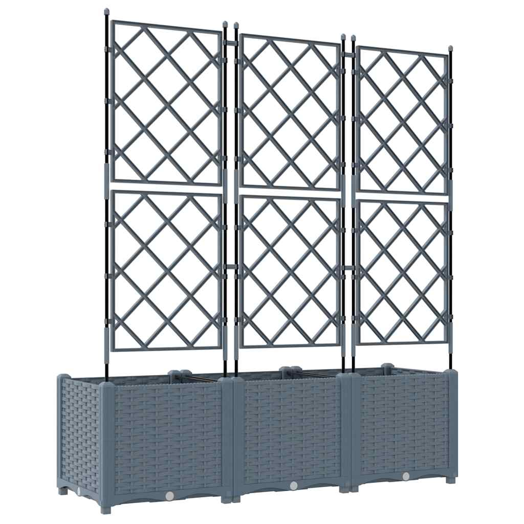 Γλάστρα Κήπου 3 pcs Ανοιχτό Γκρι 120 x 40 x 143 εκ. Ατσάλι - Pakobazaar