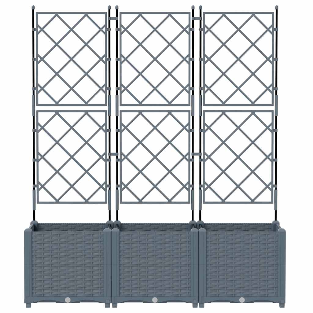 Γλάστρα Κήπου 3 pcs Ανοιχτό Γκρι 120 x 40 x 143 εκ. Ατσάλι - Pakobazaar