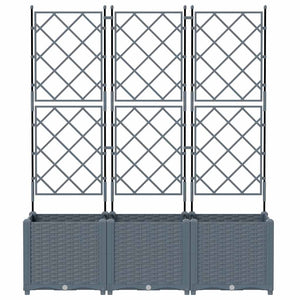 Γλάστρα Κήπου 3 pcs Ανοιχτό Γκρι 120 x 40 x 143 εκ. Ατσάλι - Pakobazaar