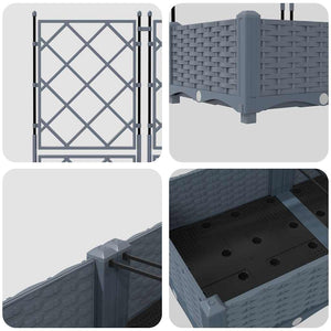 Γλάστρα Κήπου 5 τμχ. Ανοιχτό Γκρι 120 x 120 x 125,5 εκ. PP
