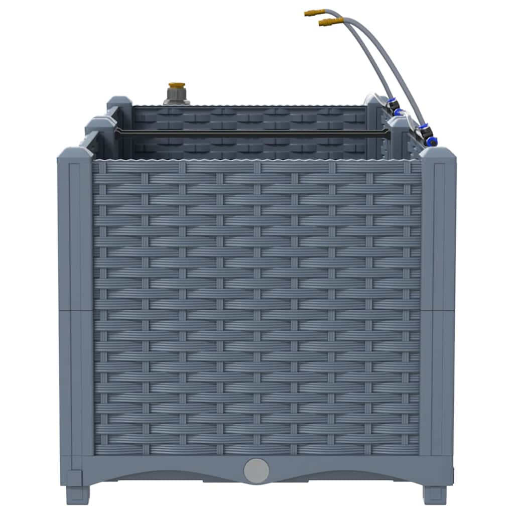 Γλάστρα Κήπου 2 pcs Ανοιχτό Γκρι Ατσάλι - Pakobazaar