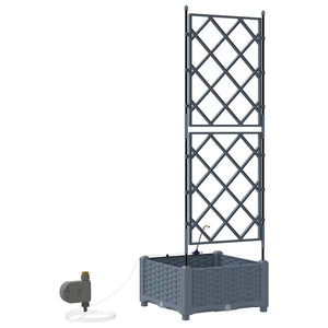 Γλάστρα Κήπου Ανοιχτό Γκρι 40 x 40 x 126 cm Ατσάλι - Pakobazaar