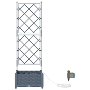 Γλάστρα Κήπου Ανοιχτό Γκρι 40 x 40 x 126 cm Ατσάλι - Pakobazaar