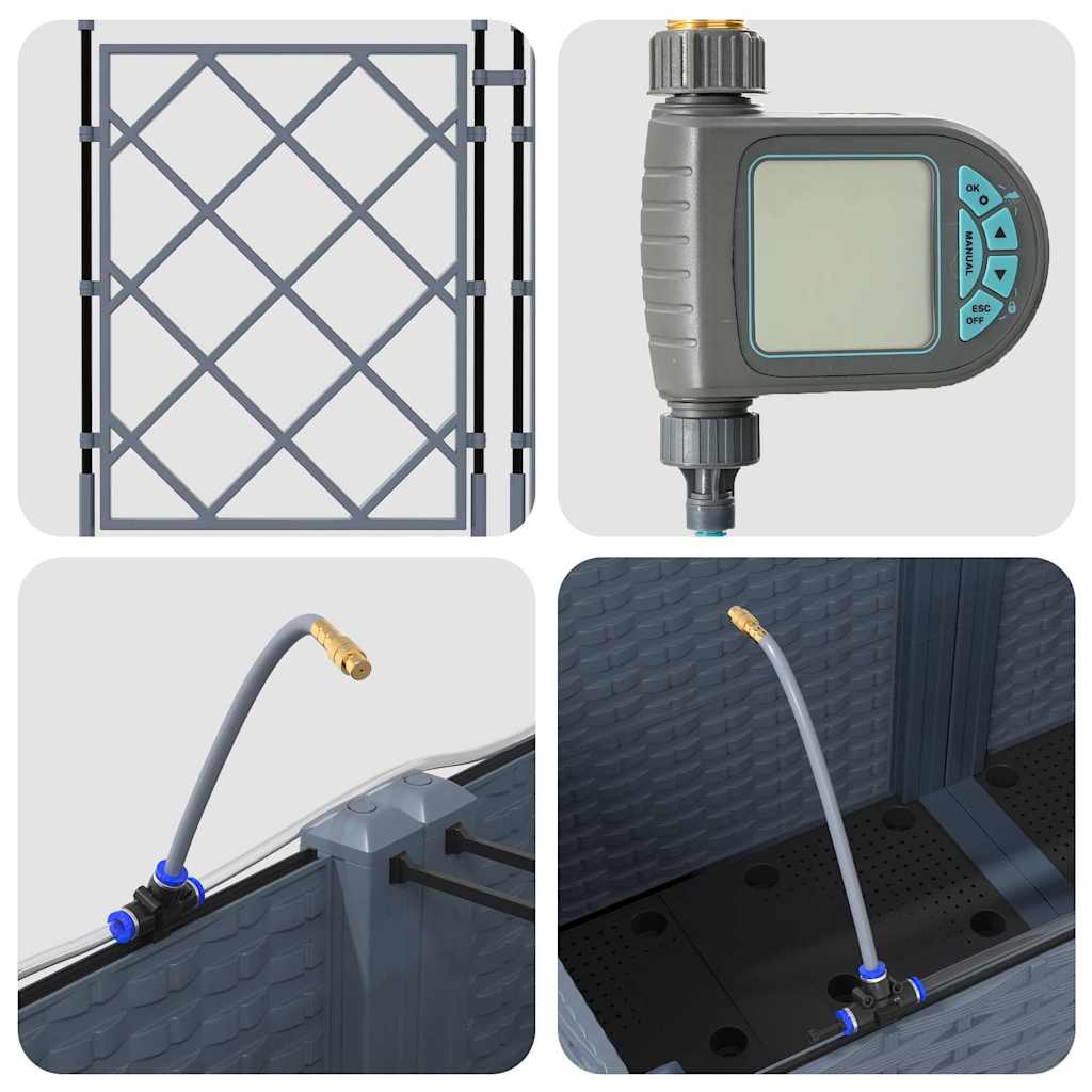 Γλάστρα Κήπου 2 pcs Ανοιχτό Γκρι Ατσάλι - Pakobazaar