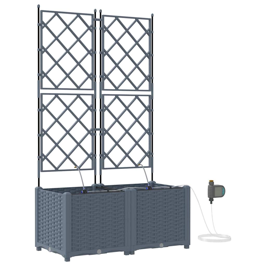 Γλάστρα Κήπου 2 pcs Ανοιχτό Γκρι Ατσάλι - Pakobazaar