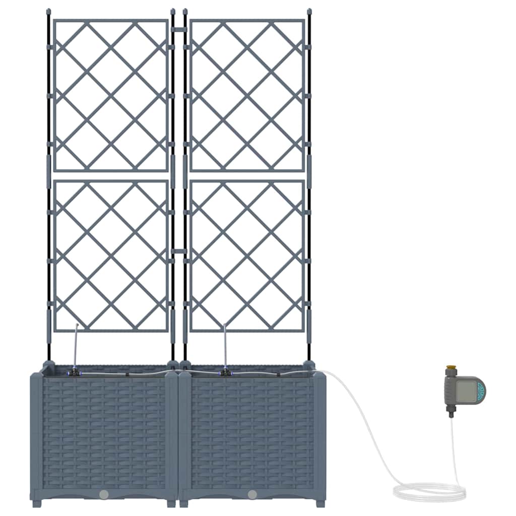 Γλάστρα Κήπου 2 pcs Ανοιχτό Γκρι Ατσάλι - Pakobazaar