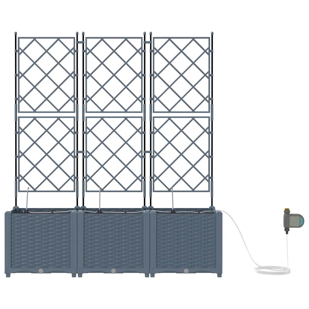 Γλάστρα Κήπου 3 pcs Ανοιχτό Γκρι Ατσάλι - Pakobazaar