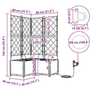 Γλάστρα Κήπου 3 pcs Ανοιχτό Γκρι Ατσάλι - Pakobazaar