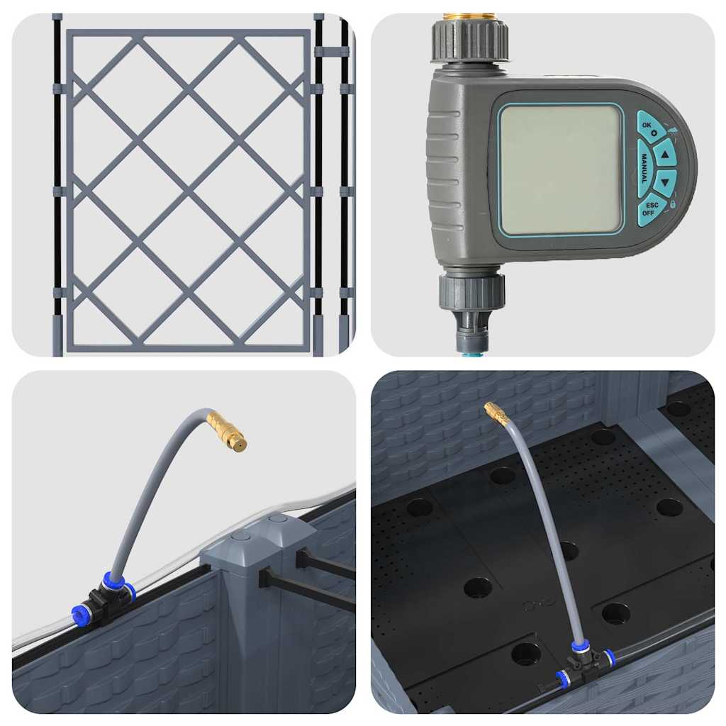 Γλάστρα Κήπου 5 pcs Ανοιχτό Γκρι Ατσάλι - Pakobazaar