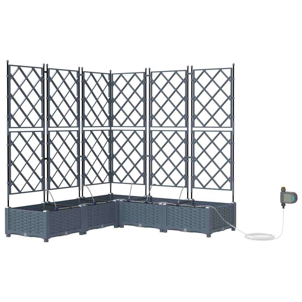 Γλάστρα Κήπου 5 pcs Ανοιχτό Γκρι Ατσάλι - Pakobazaar