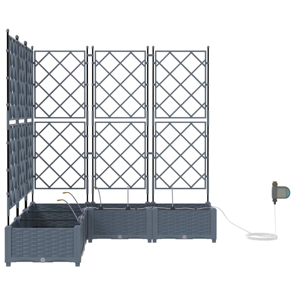 Γλάστρα Κήπου 5 pcs Ανοιχτό Γκρι Ατσάλι - Pakobazaar