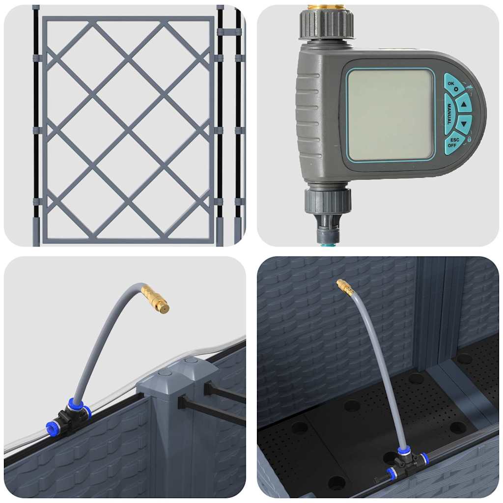 Γλάστρα Κήπου 5 pcs Ανοιχτό Γκρι Ατσάλι - Pakobazaar