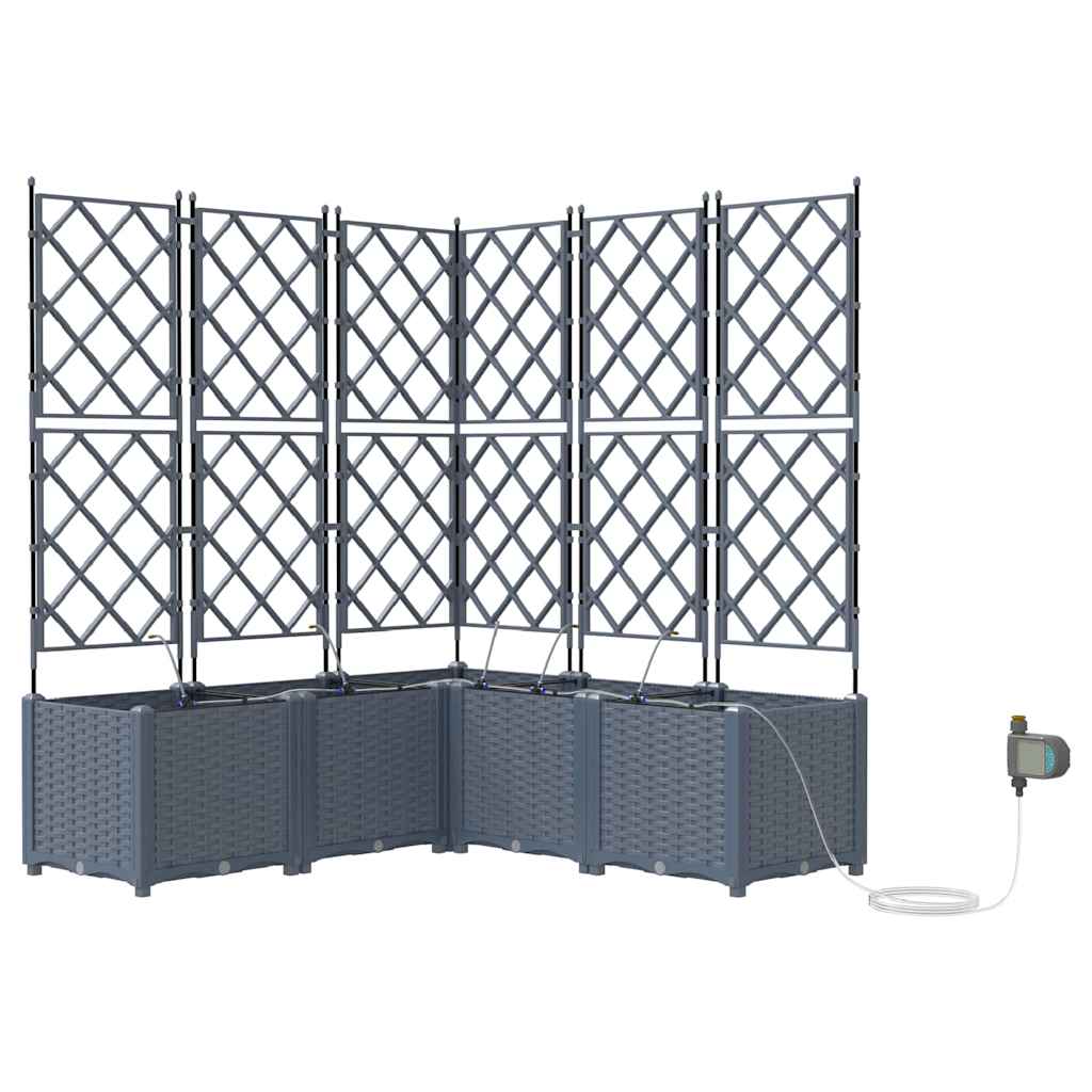 Γλάστρα Κήπου 5 pcs Ανοιχτό Γκρι Ατσάλι - Pakobazaar