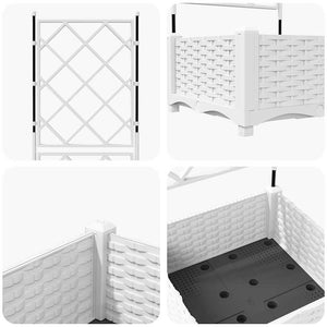 Γλάστρα Κήπου Λευκό 40 x 40 x 125,5 εκ. PP