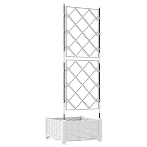 Γλάστρα Κήπου Λευκό 40 x 40 x 125,5 εκ. PP