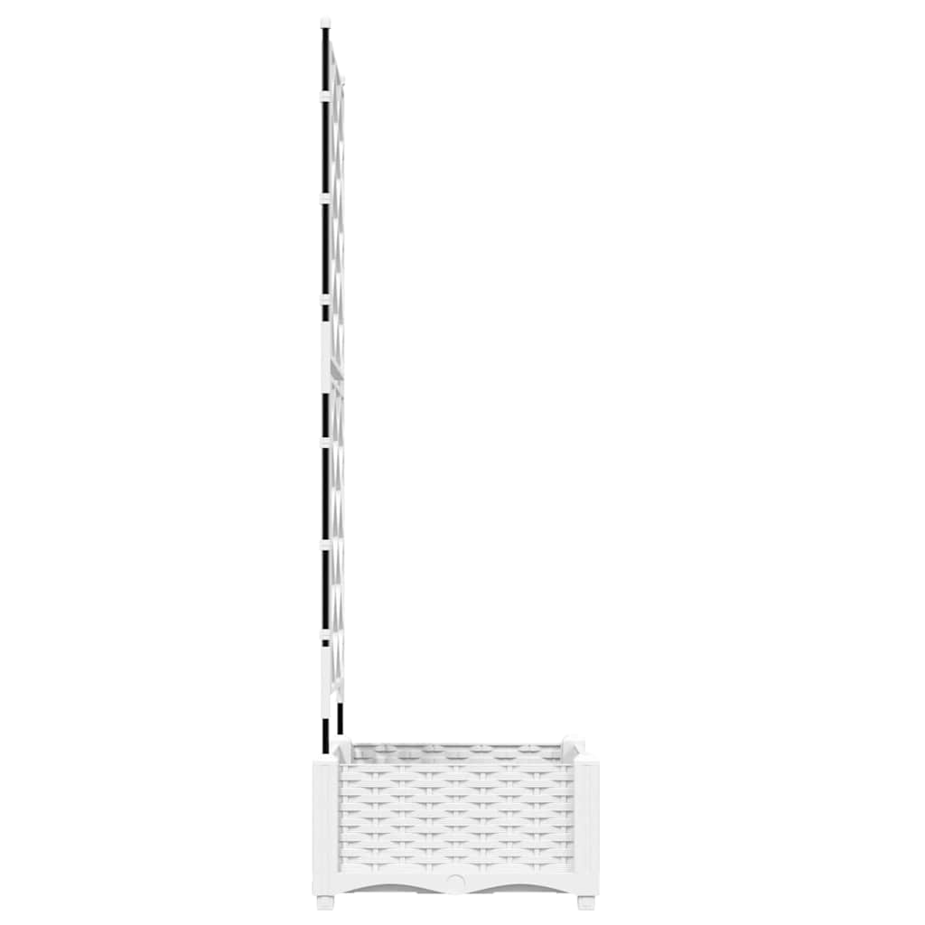 Γλάστρα Κήπου Λευκό 40 x 40 x 125,5 εκ. Ατσάλι