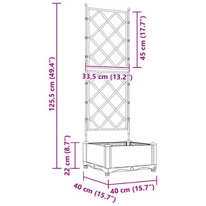 Γλάστρα Κήπου Λευκό 40 x 40 x 125,5 εκ. PP