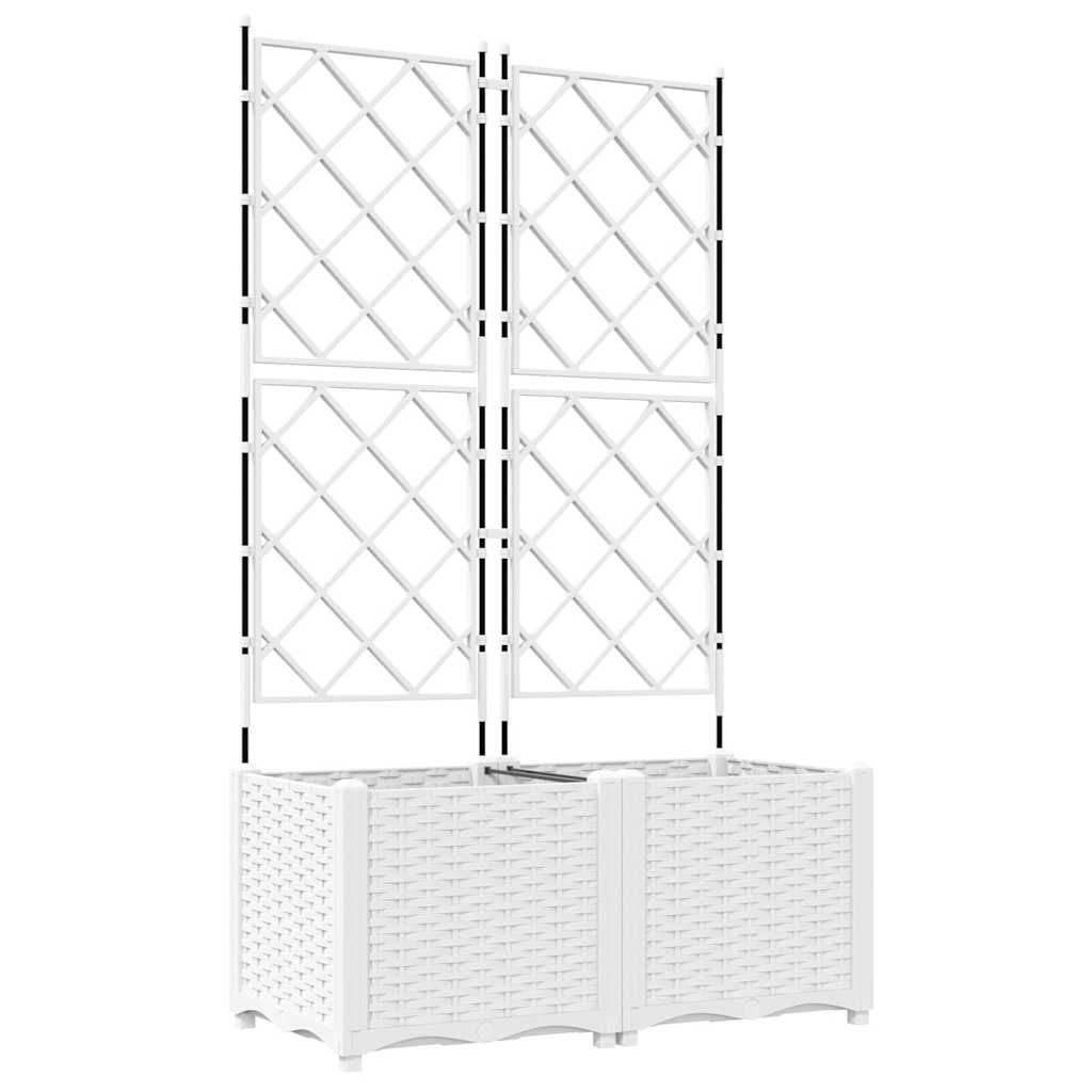 Γλάστρα Κήπου 2 τμχ. Λευκό 80 x 40 x 143 εκ. PP - Pakobazaar