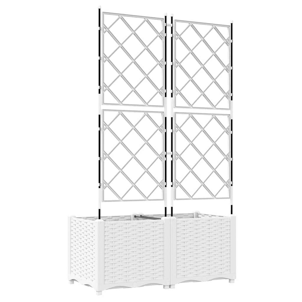 Γλάστρα Κήπου 2 τμχ. Λευκό 80 x 40 x 143 εκ. PP - Pakobazaar