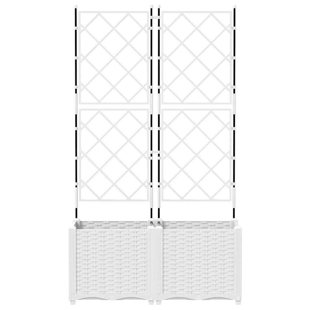 Γλάστρα Κήπου 2 τμχ. Λευκό 80 x 40 x 143 εκ. PP - Pakobazaar