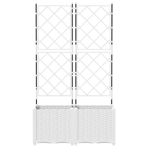Γλάστρα Κήπου 2 τμχ. Λευκό 80 x 40 x 143 εκ. PP - Pakobazaar