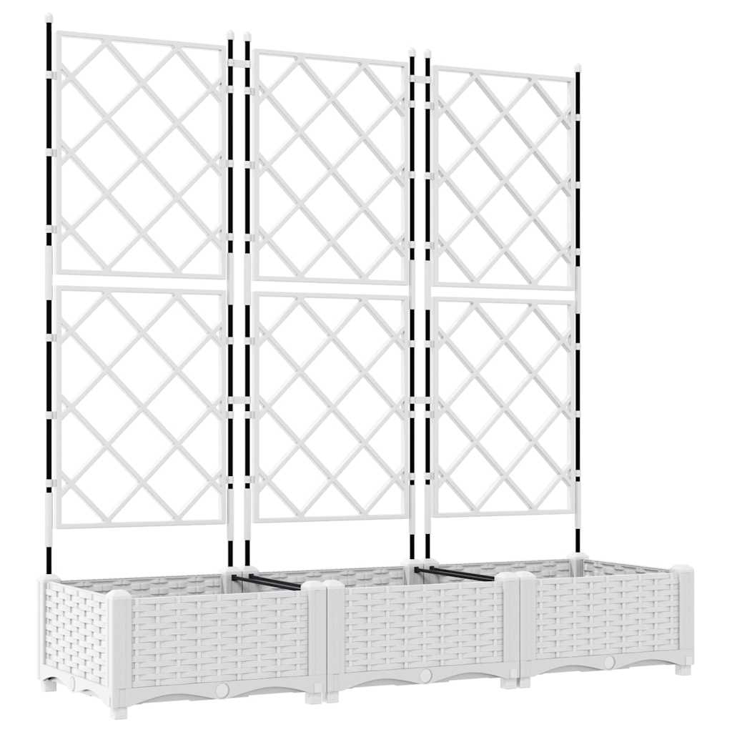 Γλάστρα Κήπου 3 pcs Λευκό 120 x 40 x 125,5 εκ. Ατσάλι - Pakobazaar