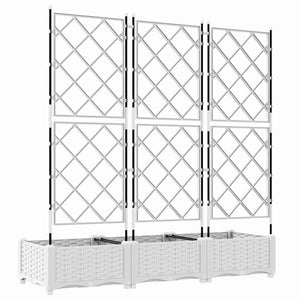 Γλάστρα Κήπου 3 pcs Λευκό 120 x 40 x 125,5 εκ. Ατσάλι - Pakobazaar