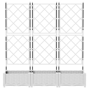 Γλάστρα Κήπου 3 pcs Λευκό 120 x 40 x 125,5 εκ. Ατσάλι - Pakobazaar