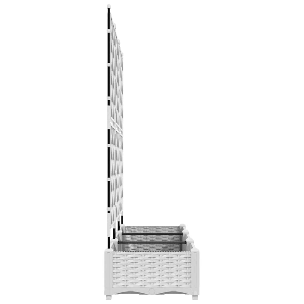 Γλάστρα Κήπου 3 pcs Λευκό 120 x 40 x 125,5 εκ. Ατσάλι - Pakobazaar