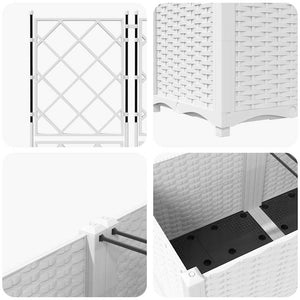 Γλάστρα Κήπου 3 pcs Λευκό 120 x 40 x 143 εκ. Ατσάλι - Pakobazaar