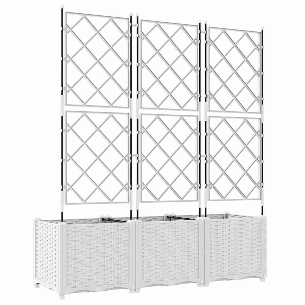 Γλάστρα Κήπου 3 pcs Λευκό 120 x 40 x 143 εκ. Ατσάλι - Pakobazaar