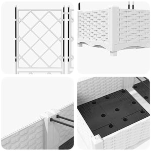 Γλάστρα Κήπου 5 pcs Λευκό 120 x 120 x 125,5 εκ. Ατσάλι - Pakobazaar