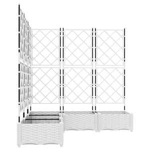 Γλάστρα Κήπου 5 pcs Λευκό 120 x 120 x 125,5 εκ. Ατσάλι - Pakobazaar