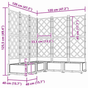 Γλάστρα Κήπου 5 pcs Λευκό 120 x 120 x 125,5 εκ. Ατσάλι - Pakobazaar