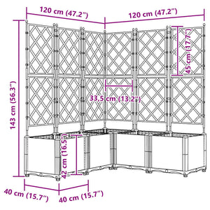 Γλάστρα Κήπου 5 τμχ. Λευκό 120 x 120 x 143 εκ. PP