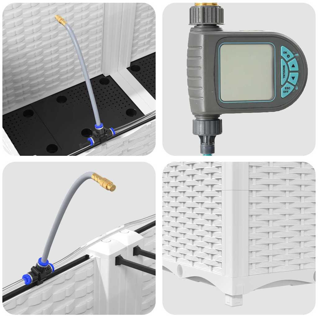 Γλάστρα Κήπου 2 pcs Λευκό Ατσάλι - Pakobazaar