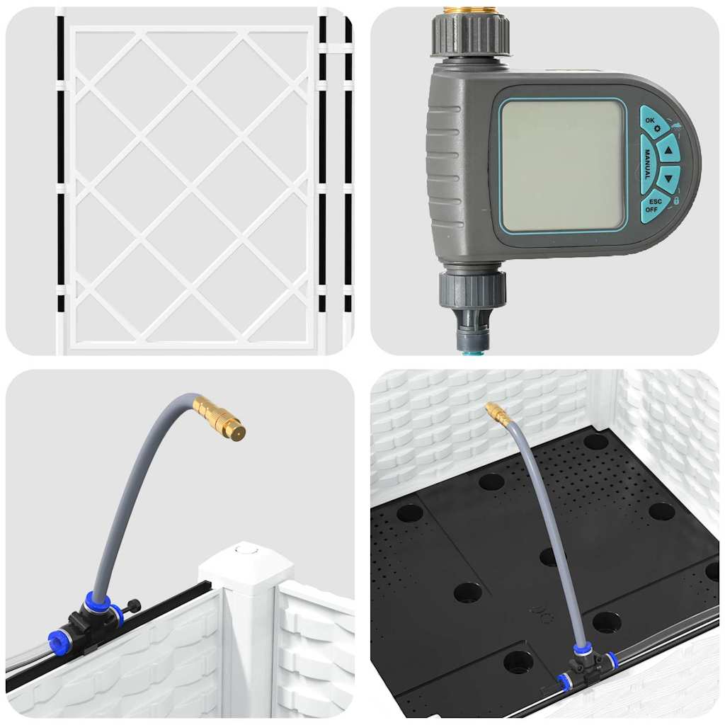 Γλάστρα Κήπου Λευκό 40 x 40 x 126 cm Ατσάλι - Pakobazaar